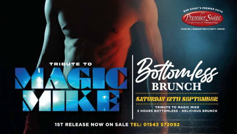 Magic Mike tribute bottomless brunch flyer